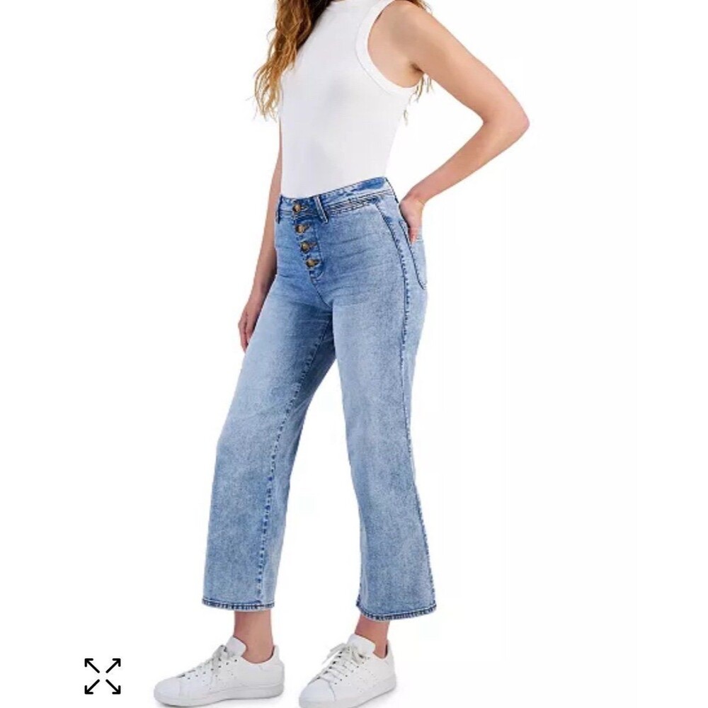 Dollhouse Junior 3-4 26" High-Rise Button-Fly Wide-Leg Jeans